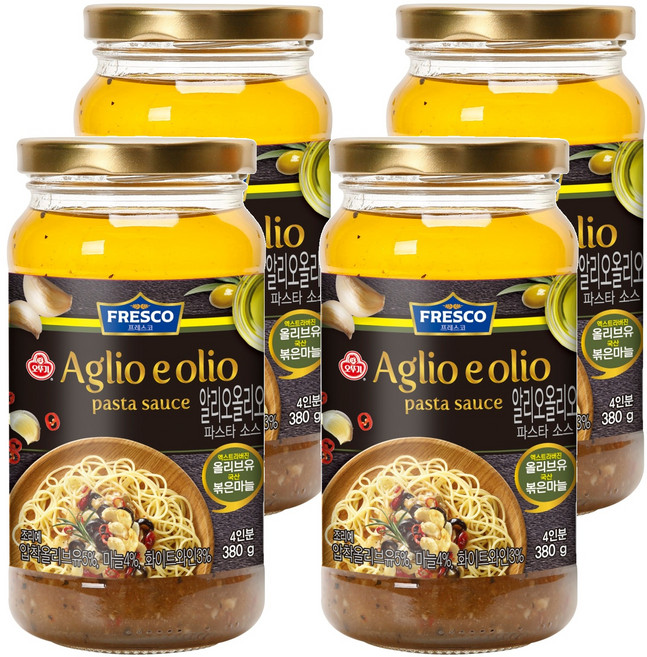 오뚜기프레스코 알리오올리오 파스타소스, 380g, 4개