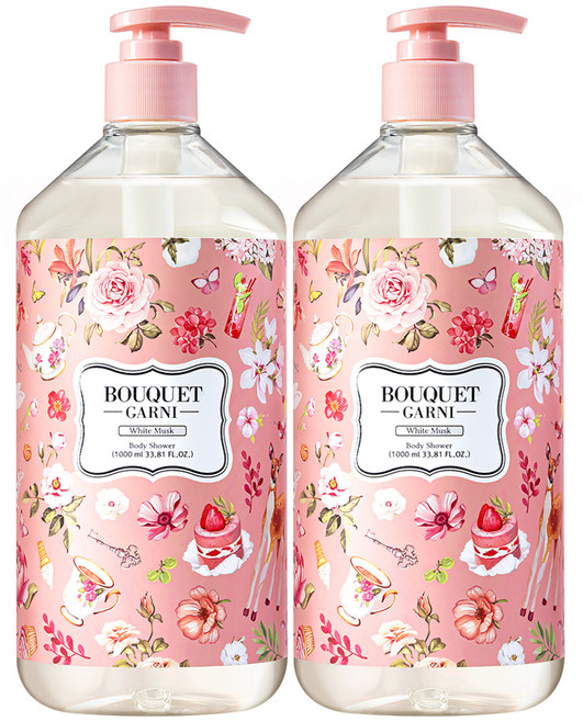 부케가르니 프레그런스드 바디워시 화이트머스크, 1L, 2개