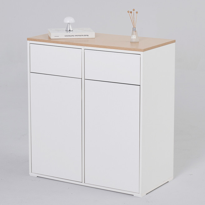 도모디자인 리노브 분리수거함 방문설치, 화이트우드, 2단