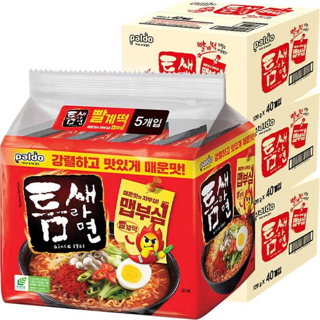 틈새라면 빨계떡 120g, 120개