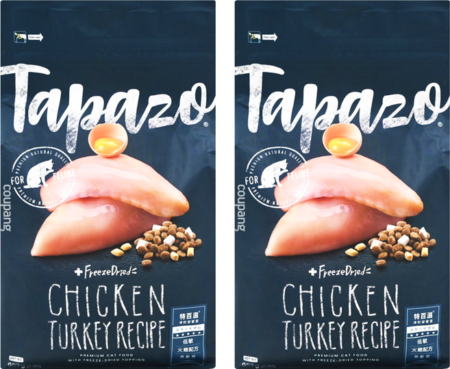 Tapazo 特百滋 熟齡貓用 凍乾雙饗宴 低敏配方乾糧, 火雞, 907g, 2袋