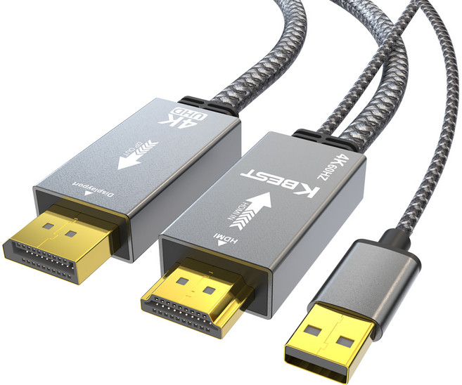 케이베스트 HDMI TO DP 4K 케이블, 1개, 2m