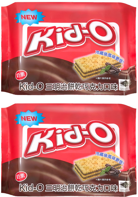 Kid-O 三明治餅乾 巧克力口味, 340g, 2袋