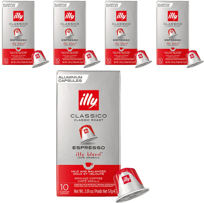 일리 네스프레소 클래식 로스트 에스프레소 그라운드 캡슐커피, 5.7g, 10개입, 5개
