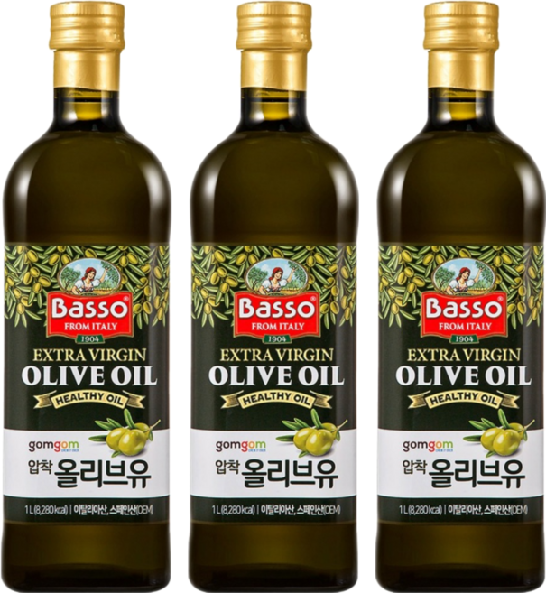 gomgom Basso 特級橄欖油 義大利原產, 1L, 3瓶