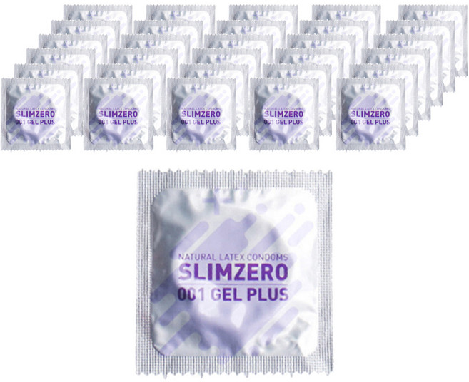 슬림제로 001 울트라씬 젤 플러스 일반형 콘돔, 100개입, 1개
