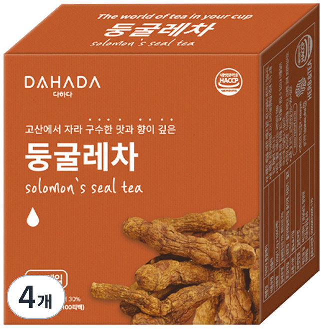 다하다 둥굴레차, 1.2g, 100개입, 4개