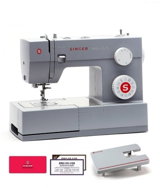 싱거 준공업용 슈퍼디럭스 미싱 + 전용확장 테이블 + 홈패션 교육수강증, SINGER 4432, 혼합 색상