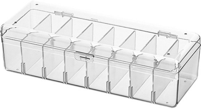 스타리움 대용량 포토카드 명함 책상 수납 보관통 8칸, 투명, 1개