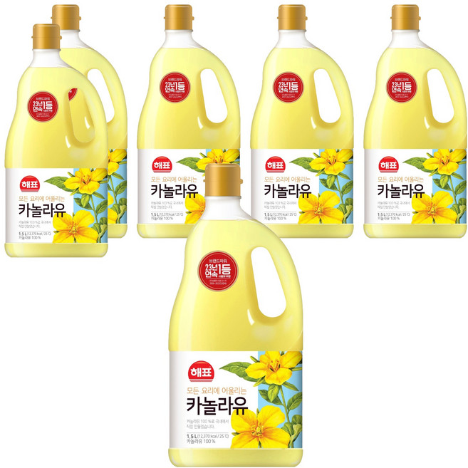 해표 카놀라유, 1.5L, 6개