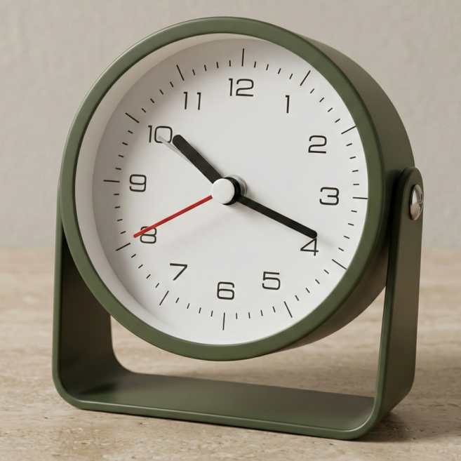 에이빈 레트로 무소음 탁상 알람 시계, 그린