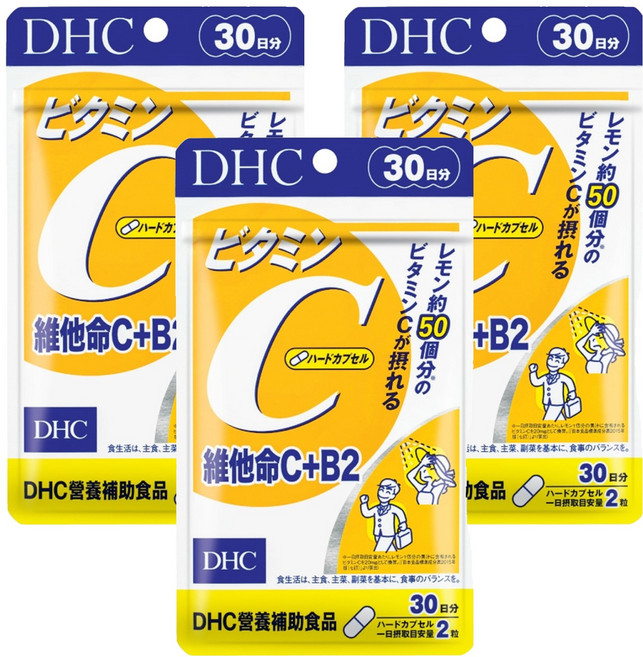 DHC 台灣公司貨 維他命C + B2 30日份, 60顆, 578mg, 3包