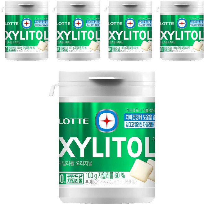 롯데자일리톨 오리지날, 100g, 5개
