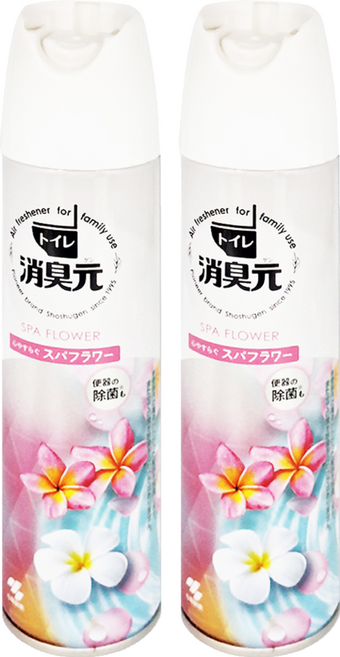 KOBAYASHI 小林製藥 消臭元 浴廁用芳香噴霧, SPA花, 280ml, 2瓶