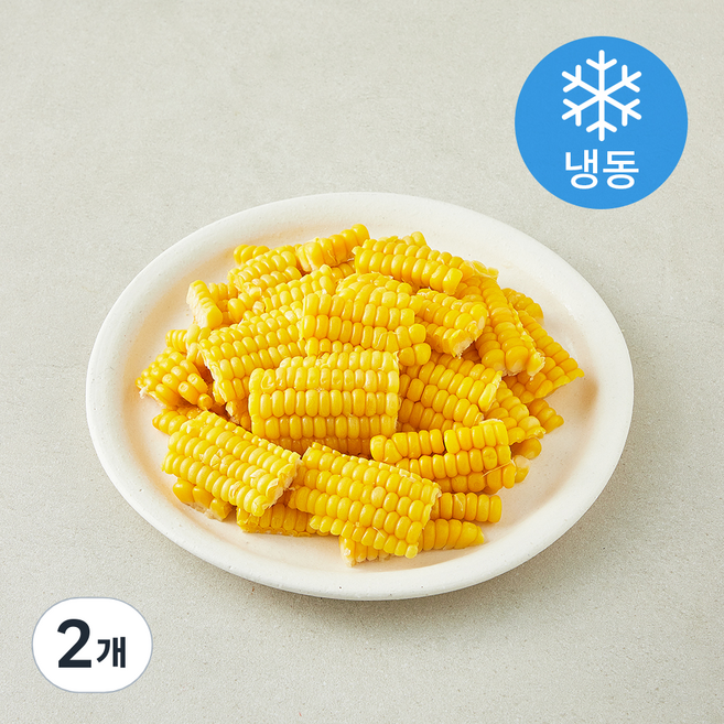 지엔씨푸드 싱싱 옥수수 슬라이스 (냉동), 1kg, 2개