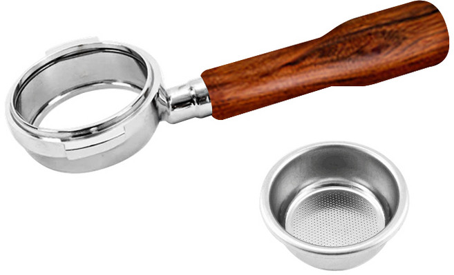 칼딘 크레마 바텀리스 E61범용 포터필터 58mm, 로즈우드, 1세트