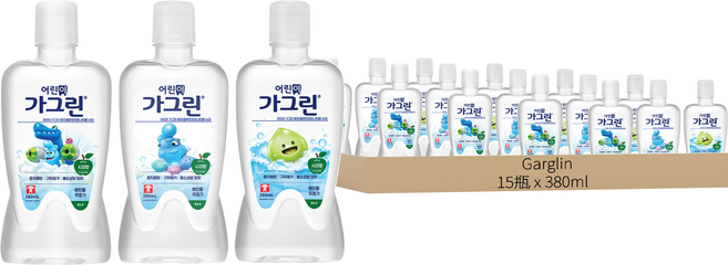 Garglin 兒童漱口水 蘋果香 6歲以上, 380ml, 15瓶