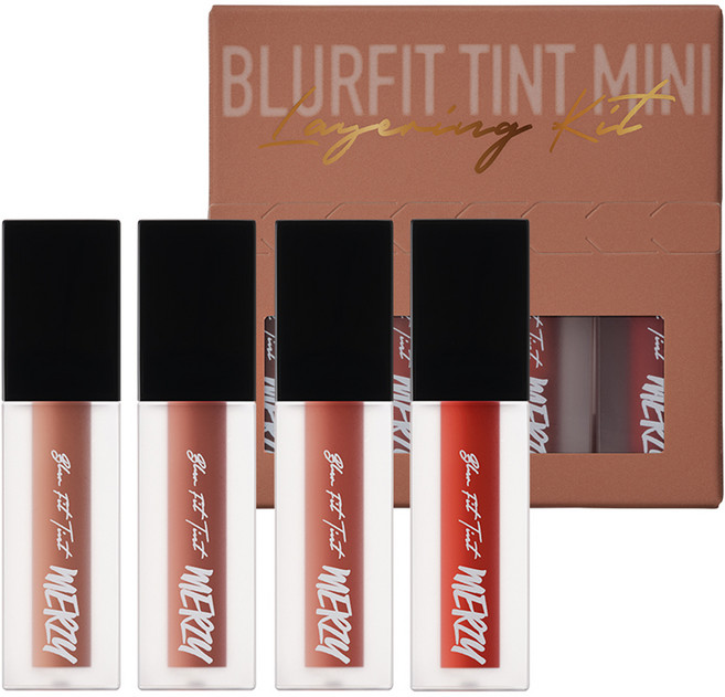 머지 블러핏 미니 레이어링 립틴트 1.5g x 4종 키트, BT2오묘 + BT3나른 + BT4희열 + BT11생기, 1개