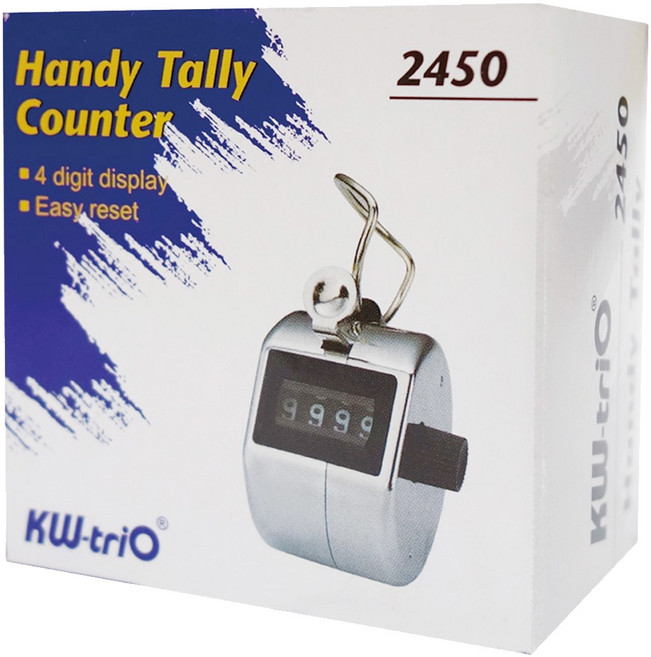 KW-triO 堡勝企業 計數器 手握式 4位數顯示 易於重置, 銀色, 1個