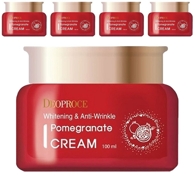 DEOPROCE 迪普詩 台灣公司貨 紅石榴嫩白保濕精華霜, 100ml, 5瓶