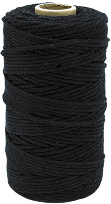 Donna&deco Vero 厚款大尺寸彩色麻繩, 90m, 黑色, 1個