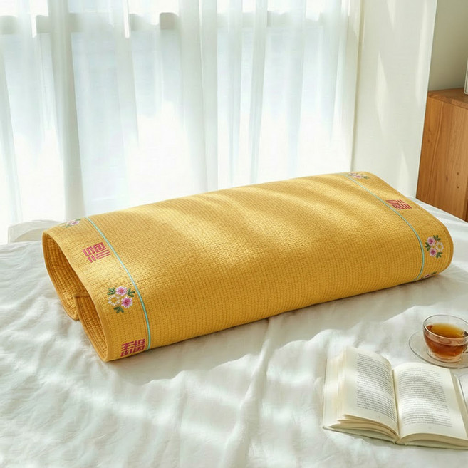 Begozani Pigment Chungmu Square Cypress 蕎麥枕, 金色, 1個