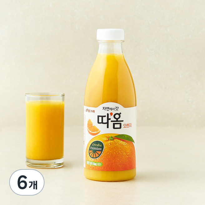 따옴 오렌지 주스, 730ml, 6개