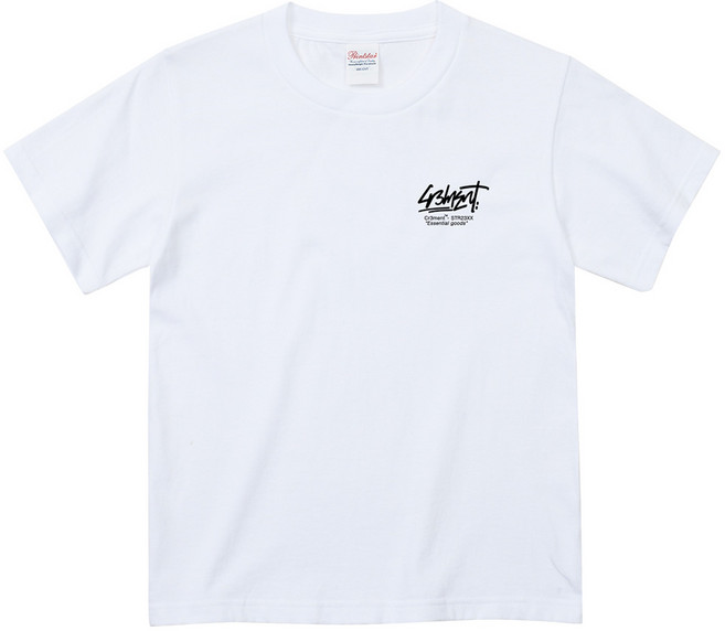 CR3MENT 男女通用 Essential 街頭風 Logo 17支棉 寬鬆版型 透氣 短袖 T恤, 白色