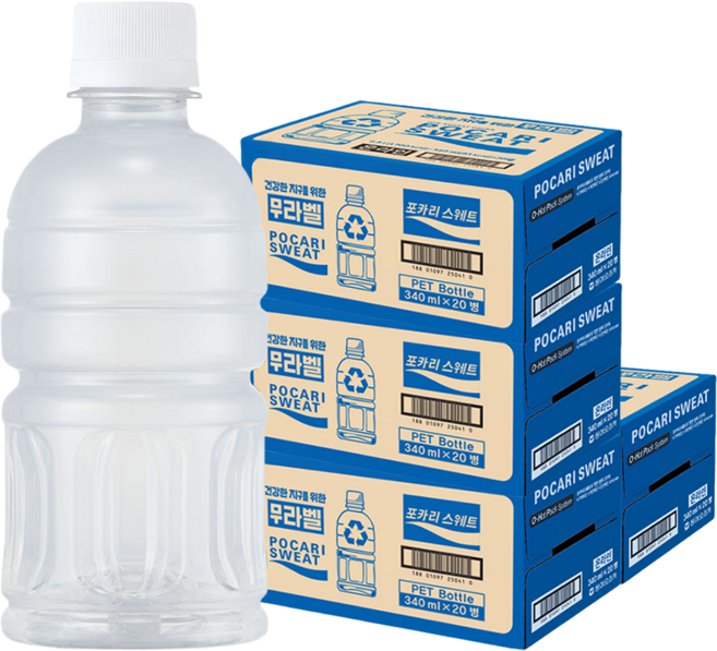 포카리스웨트 무라벨, 340ml, 80개