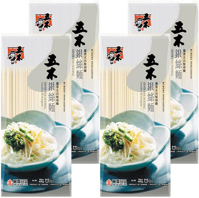 五木 銀絲麵 純素, 400g, 4包