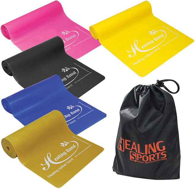 고무나라 라텍스 밴드 5종 + 파우치 세트, 혼합색상, 1세트