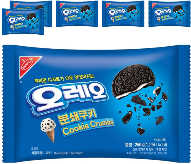동서식품 오레오 분쇄쿠키, 250g, 6개