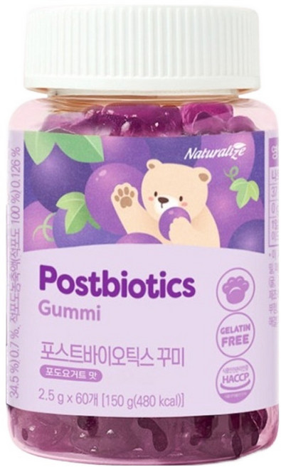 네추럴라이즈 유산균 키즈 꾸미 포도요거트맛, 60정, 1개