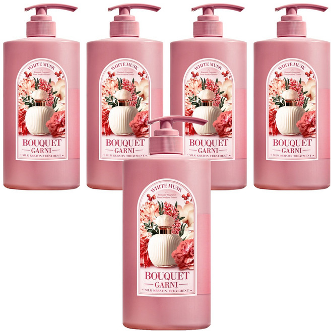부케가르니 실크 케라틴 트리트먼트 화이트머스크, 1L, 5개