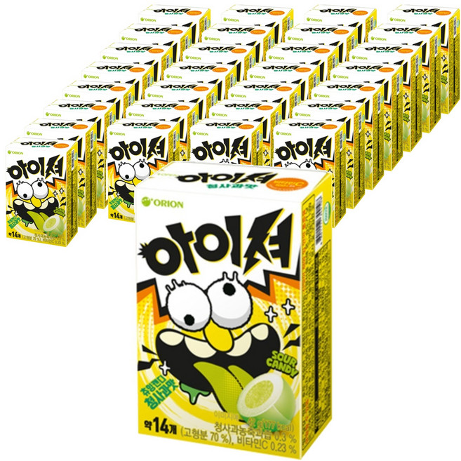 오리온 아이셔 츄잉캔디 청사과맛, 42g, 30개