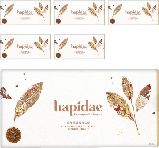 hapidae 日月潭奶茶杏仁餅 10入, 220g, 6盒