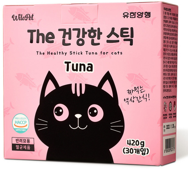 유한양행 윌로펫 더 건강한 스틱 고양이 유산균 간식 30p, 참치, 420g, 1개