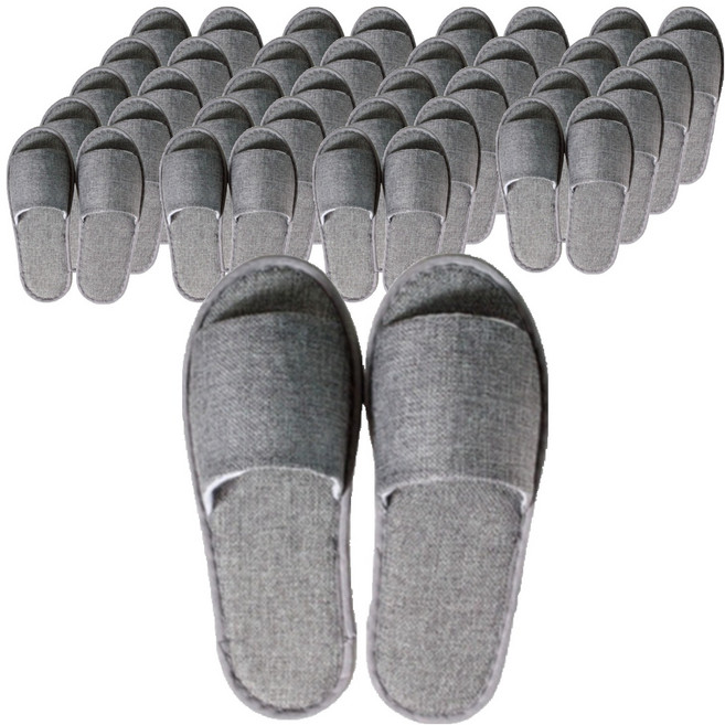 에버하우스 베이직 리넨 실내 일회용 슬리퍼, 그레이, 20개