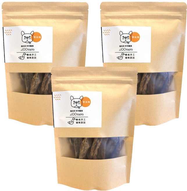 WOOtopia 嗚托邦 手作寵食, 櫻桃鴨, 100g, 3包
