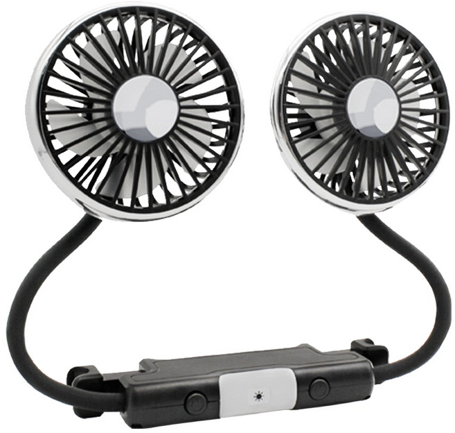 雙頭軟管車載風扇, F310, 銀色/黑色