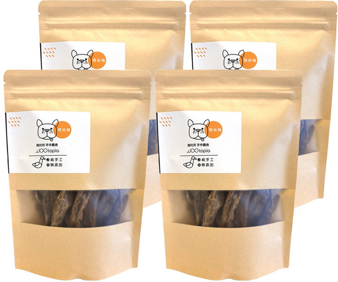 WOOtopia 嗚托邦 手作寵食, 櫻桃鴨, 100g, 4包