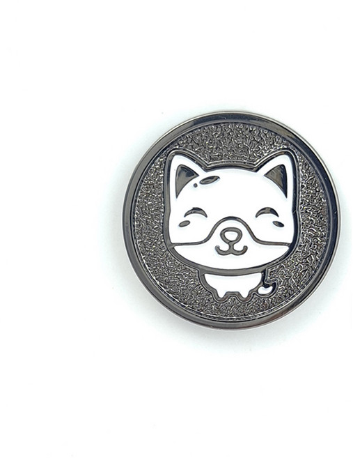 지봇골프 십이지신 써클칩 캐릭터 골프 볼마커, 술강아지 (블랙), 1개