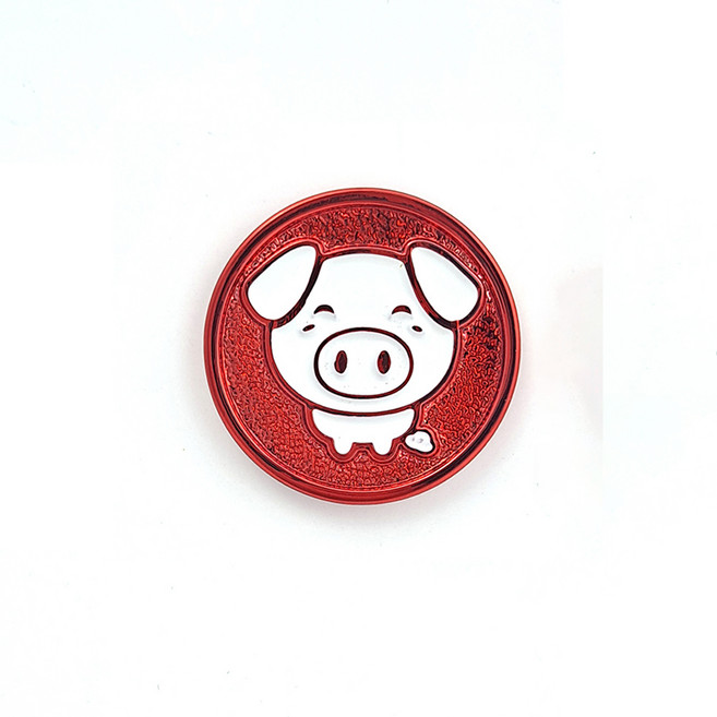 지봇골프 십이지신 써클칩 캐릭터 골프 볼마커, 해돼지 (레드), 1개