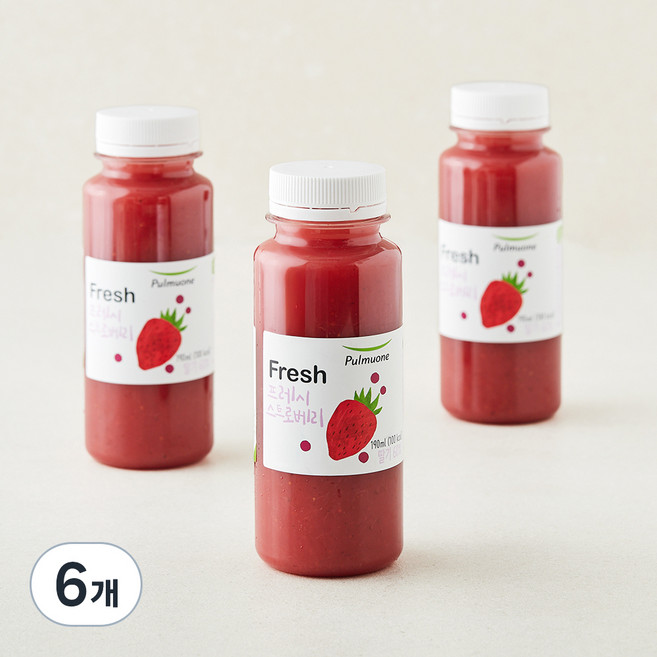 풀무원녹즙 프레시 스트로베리 주스, 190ml, 6개