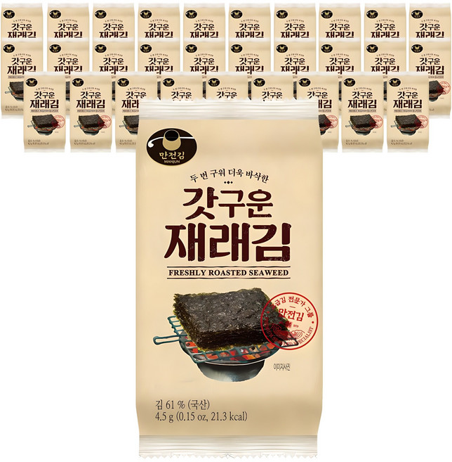 만전김 갓구운 재래김 도시락, 135g, 5개