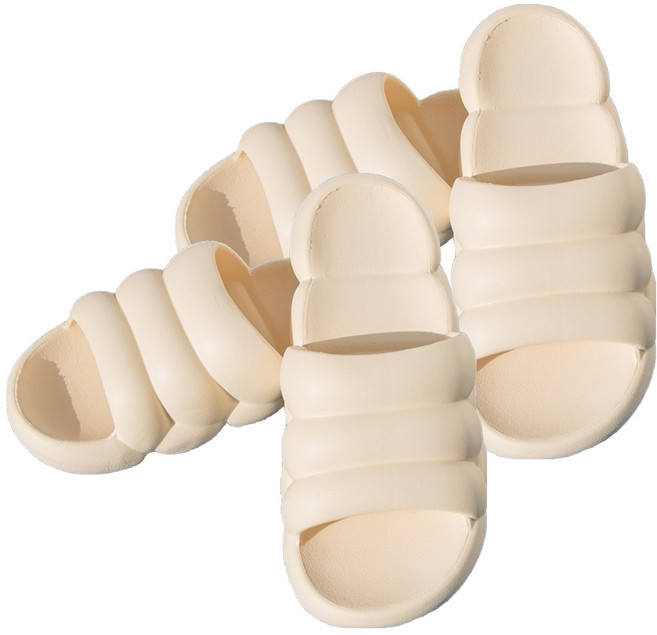 힐링스팟 푹신한 구름 슬리퍼, 아이보리, 2세트