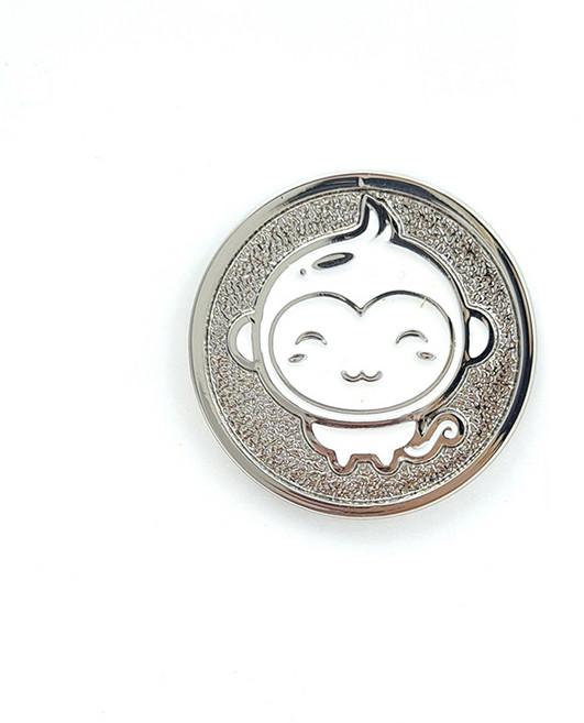 지봇골프 십이지신 써클칩 캐릭터 골프 볼마커, 신원숭이 (실버), 1개