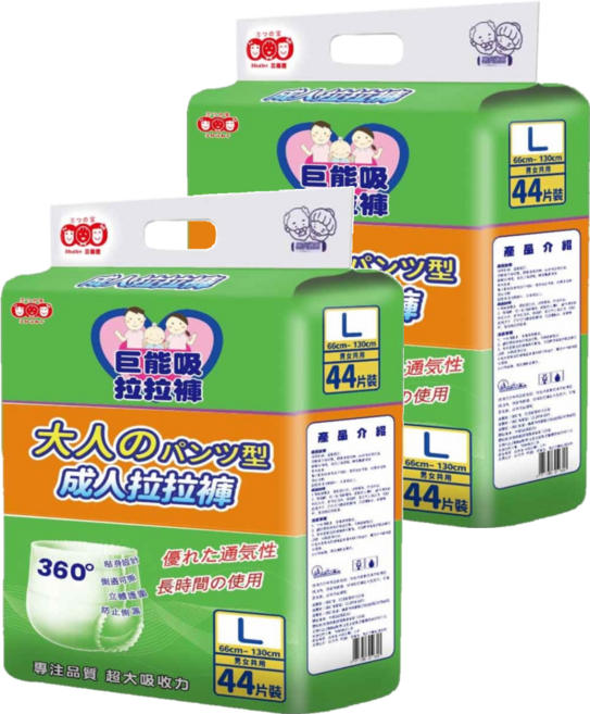 3baby 三個寶 成人用 加厚款緊身彈力型拉拉褲/紙尿褲, L, 44片, 2包