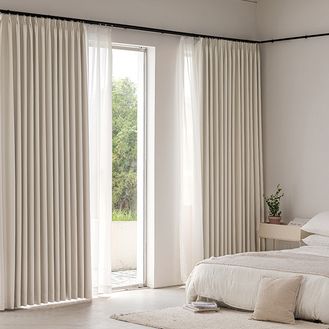 사라하우스 99.99% 빛차단 암막커튼 핀형 레일형