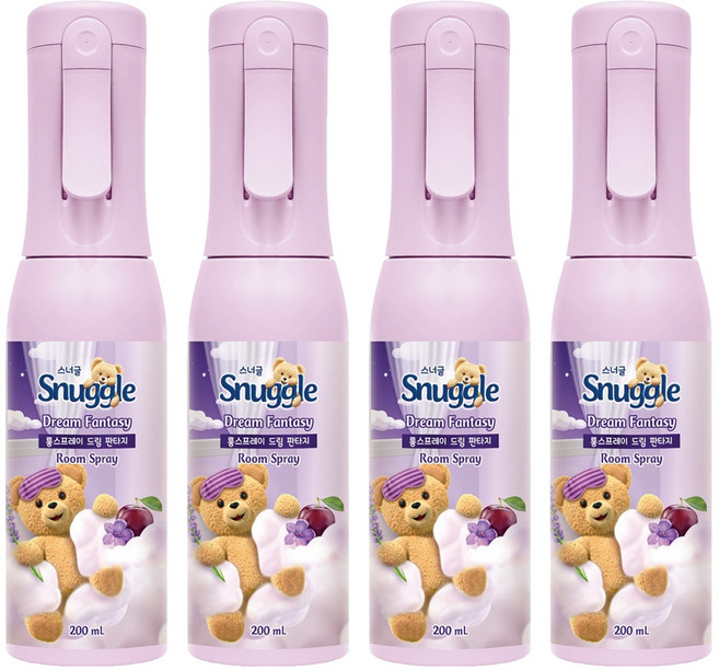 스너글 룸스프레이 드림 판타지 방향제 본품, 200ml, 4개